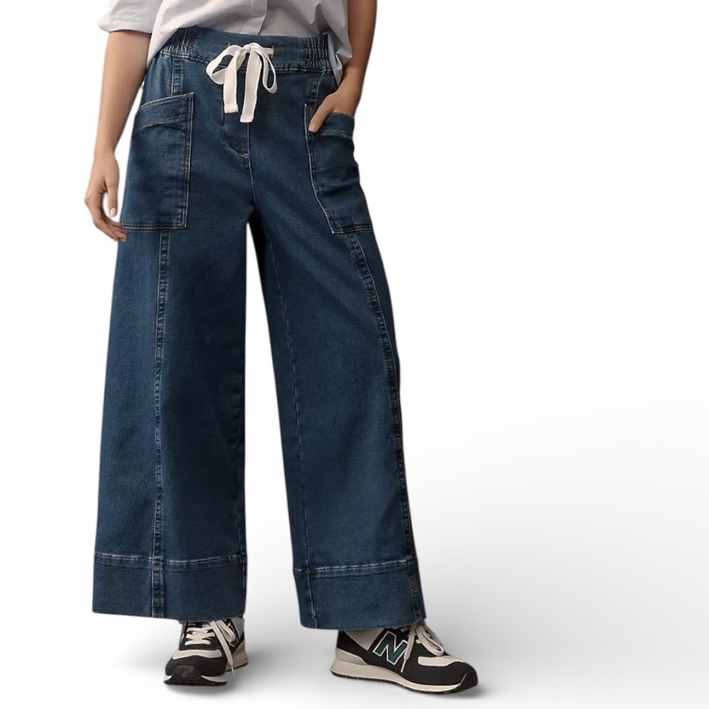 MAEVE Tie-Waist Wide-Leg Jeans